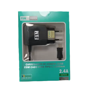 Carregador Tipo C Cabo Fixo