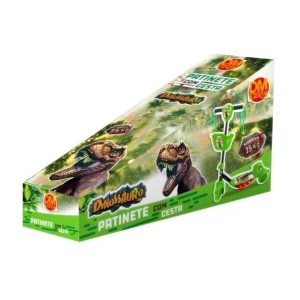 Patinete Musical Com Cesta Dinossauro