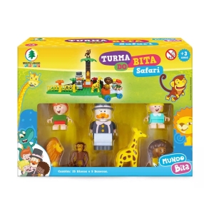 Brinquedo Turma Do Bita Safari Com 30 Blocos