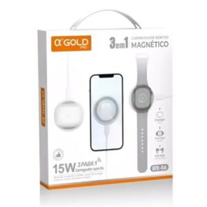 Carregador Sem fio Magnético 3 Em 1 BTE56
