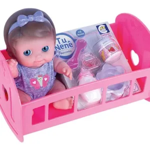 Boneca No Bercinho Com Acessórios Tu Nenê 2617