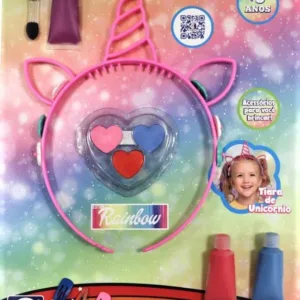 Brinquedo Charmosa Rainbow Kit Tiara Maquiagem Infantil 2642